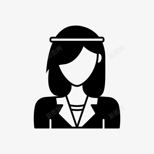 带发带的女孩化身女性图标svg_新图网 https://ixintu.com 个人资料 化身 化身女性 女性 带发带的女孩