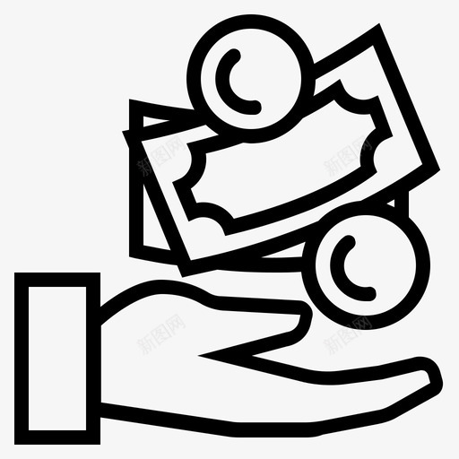 薪水收入支付现金图标svg_新图网 https://ixintu.com 付款 支付现金 收入 薪水