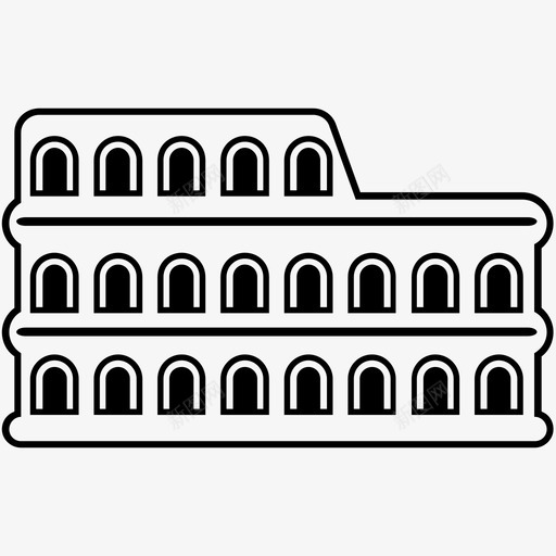 斗兽场建筑意大利图标svg_新图网 https://ixintu.com 地标 建筑 意大利 斗兽场 纪念碑