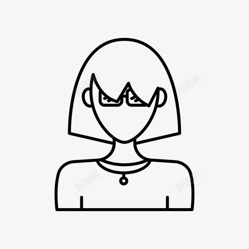 短发女孩化身眼镜图标svg_新图网 https://ixintu.com 化身 化身女人 女人 用户 眼镜 短发 短发女孩