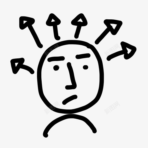 选择困惑脸图标svg_新图网 https://ixintu.com 困惑 手绘 犹豫不决 脸 脸和人手绘 选择