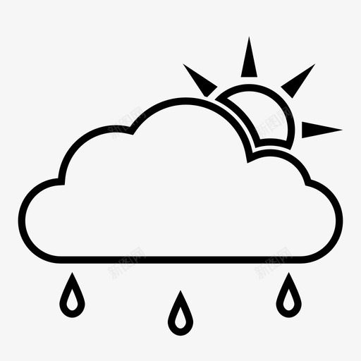 小雨阵雨云小雨图标svg_新图网 https://ixintu.com 云 天气 小雨 小雨阵雨 潮湿
