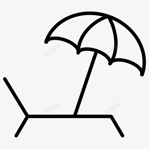 海滩休息室放松图标svg_新图网 https://ixintu.com 休息室 夏日清淡 放松 海滩 雨伞