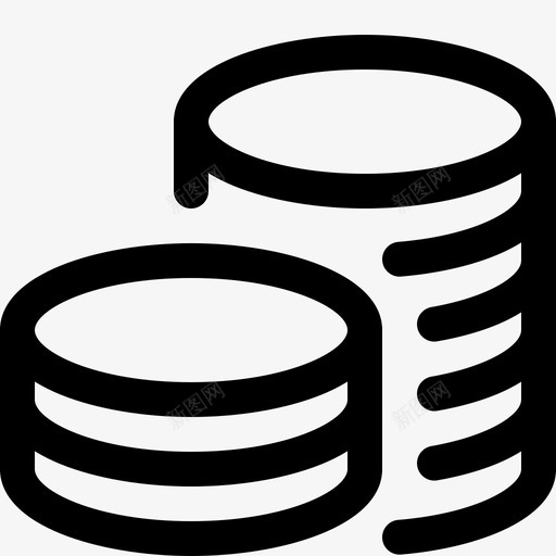 硬币堆钱储蓄图标svg_新图网 https://ixintu.com 储蓄 硬币堆 财富 货币线图标集 钱