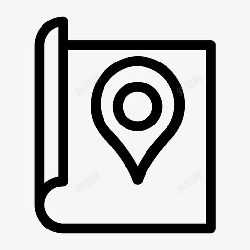 纸张位置地图图标svg_新图网 https://ixintu.com 位置 地图 导航 纸张