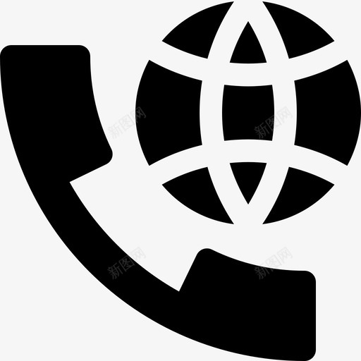 国际呼叫全球长途图标svg_新图网 https://ixintu.com 全球 国际呼叫 电信 电话固态图标 长途