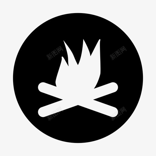 营火冒险露营图标svg_新图网 https://ixintu.com 冒险 度假 营火 露营 露营圈