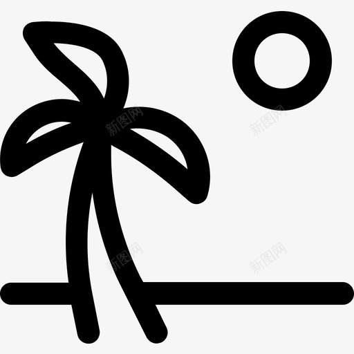 海滩椰树假日图标svg_新图网 https://ixintu.com 假日 大海 棕榈树 椰树 海滩
