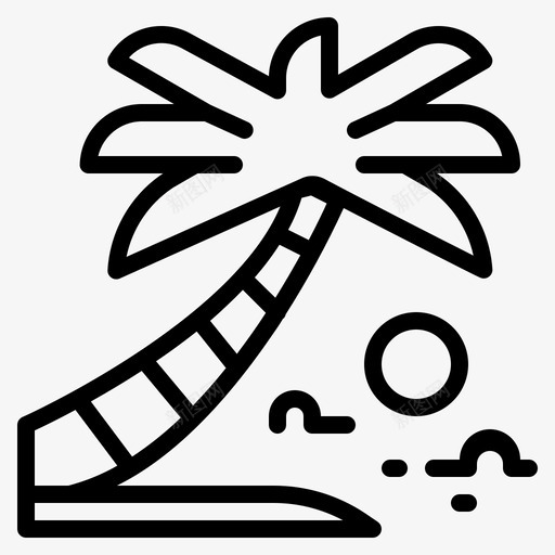 岛海滩棕榈树图标svg_新图网 https://ixintu.com 夏天 大海 岛 树 棕榈树 海滩
