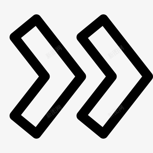 双箭头加速按钮图标svg_新图网 https://ixintu.com 下一步 加速 双箭头 快进 按钮 箭头线图标