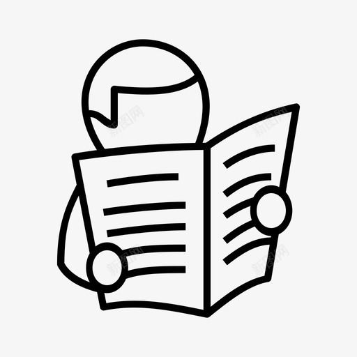 阅读报纸每日新闻标题图标svg_新图网 https://ixintu.com 人物 标题 每日新闻 阅读报纸