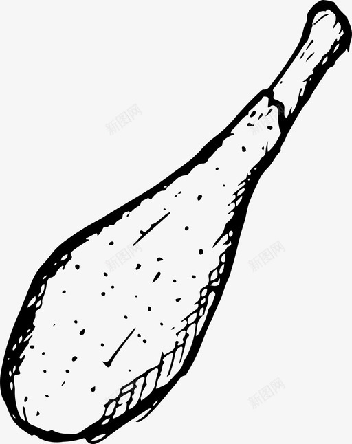 鸡肉快餐手绘图标svg_新图网 https://ixintu.com 快餐 手绘 素描 鸡肉