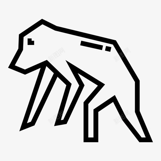 猴子动物黑猩猩图标svg_新图网 https://ixintu.com 动物 动物园 可爱的动物线 哺乳动物 猴子 黑猩猩