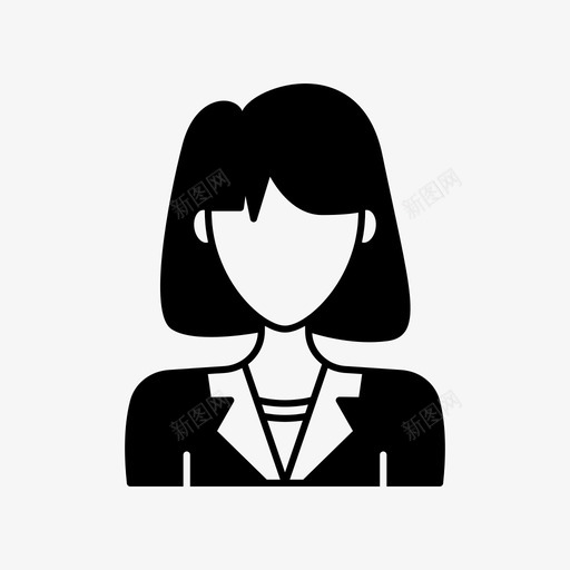 短发女人化身短发图标svg_新图网 https://ixintu.com 使用者 化身 化身女人 套装 短发 短发女人