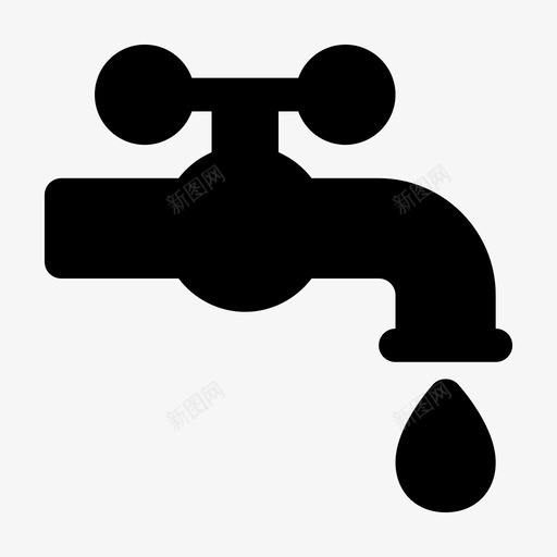 水滴水水龙头图标svg_新图网 https://ixintu.com jumpicon能量铭文 水 水管 水龙头 滴水