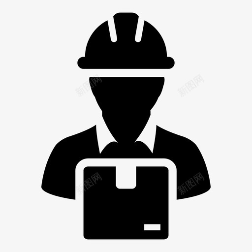 工人货物快递员图标svg_新图网 https://ixintu.com 人 仓库 工人 建筑工人图标业务向量样式10 快递员 货物