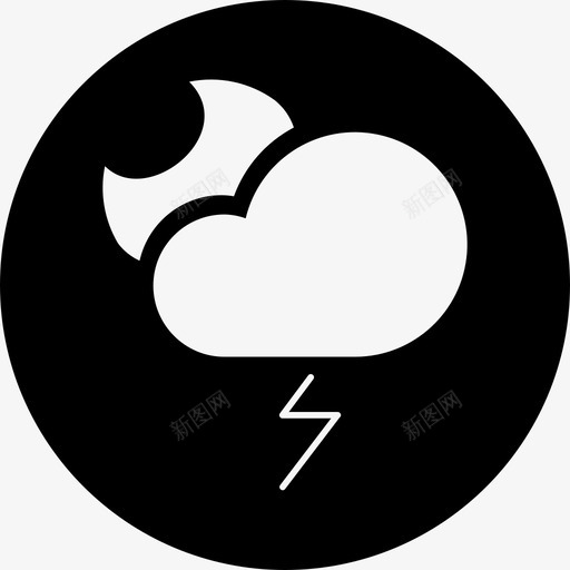 暴风雨夜晚雷雨图标svg_新图网 https://ixintu.com 夜晚 天气 暴风雨 雷雨