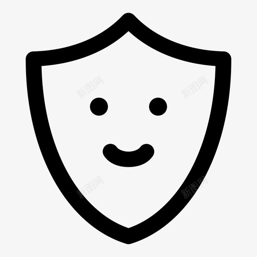 健康保护快乐盾牌图标svg_新图网 https://ixintu.com 健康保护 微笑 快乐 盾牌