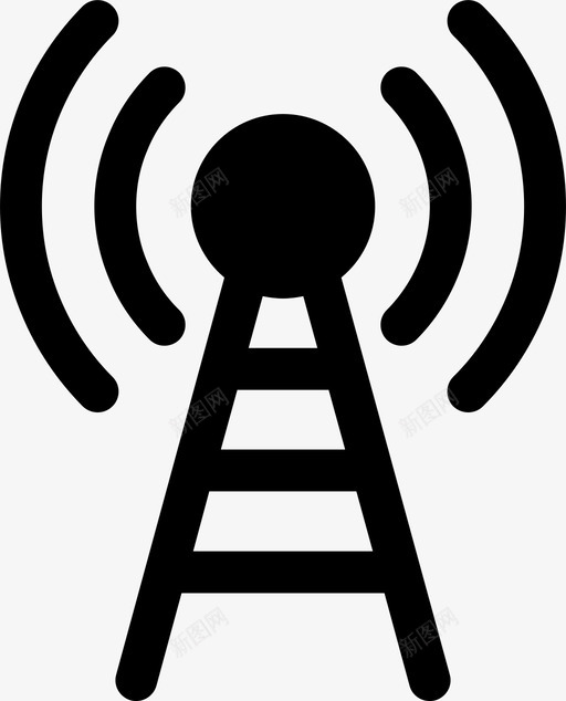 信号塔广播通信图标svg_新图网 https://ixintu.com 信号塔 广播 网络 通信