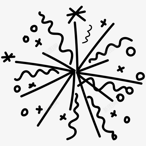 烟花火花庆典和派对图标svg_新图网 https://ixintu.com 庆典和派对 火花 烟花