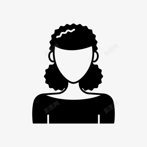 卷发女孩账户化身图标svg_新图网 https://ixintu.com 化身 化身女人 卷发 卷发女孩 女人 账户
