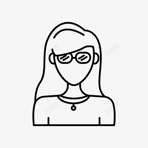 长发女头像女图标svg_新图网 https://ixintu.com 头像 头像女 女 用户 长发女