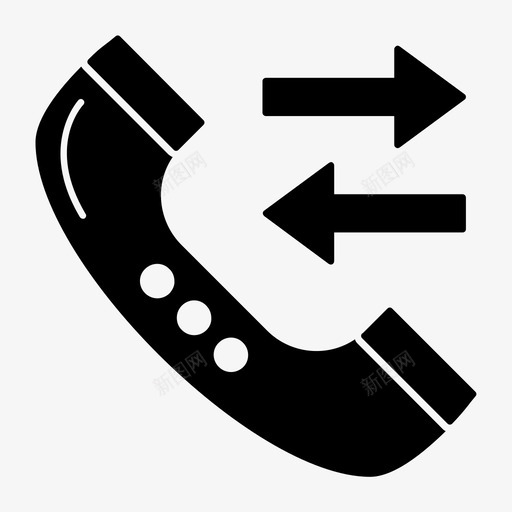 呼叫业务传入图标svg_新图网 https://ixintu.com 业务 业务和办公室标志符 传入 传出 呼叫 电话