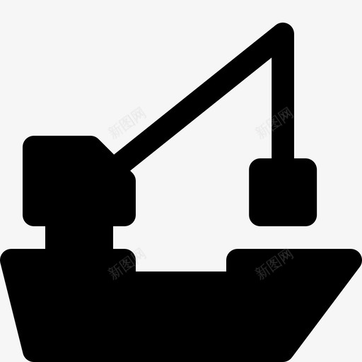 起重船货物运输图标svg_新图网 https://ixintu.com 卸载 货物 起重船 运输 运输实心图标