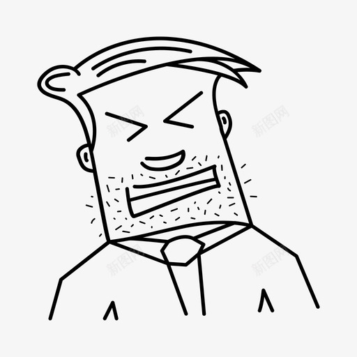 胡子痒寸伙计图标svg_新图网 https://ixintu.com 伙计 寸 抓挠 老板先生 胡子痒