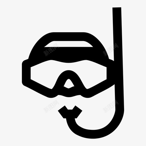潜水面罩浮潜游泳图标svg_新图网 https://ixintu.com 旅游 浮潜 游泳 潜水面罩
