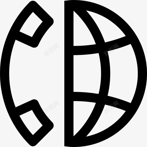 国际长途连接电话图标svg_新图网 https://ixintu.com 全球 国际长途 电话 连接