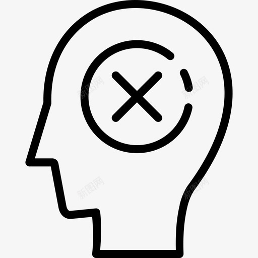 思考取消不同意图标svg_新图网 https://ixintu.com 不同意 人 取消 头 思想 思考 教育路线