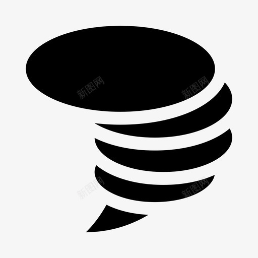 龙卷风漩涡天气图标svg_新图网 https://ixintu.com 固体 天气 漩涡 龙卷风