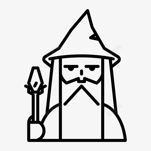 有胡子的魔术师老人术士图标svg_新图网 https://ixintu.com 巫师 有胡子的魔术师 术士 老人 轮廓化身
