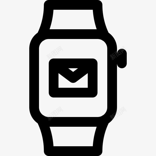 smartwatch上的电子邮件功能通知图标svg_新图网 https://ixintu.com smartwatch上的电子邮件 功能 可穿戴 新苹果产品线图标 通知