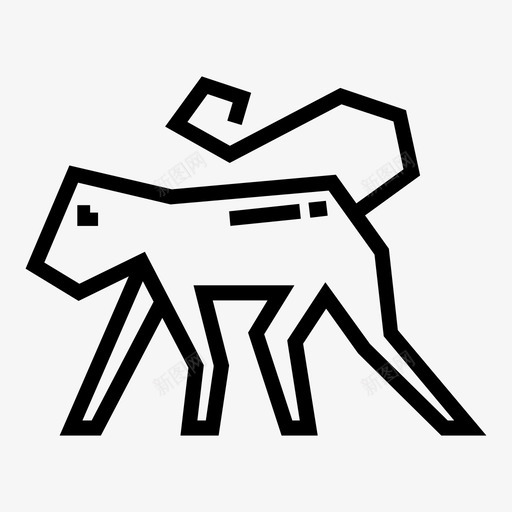 猴子动物黑猩猩图标svg_新图网 https://ixintu.com 动物 动物园 可爱的动物线 哺乳动物 猴子 黑猩猩