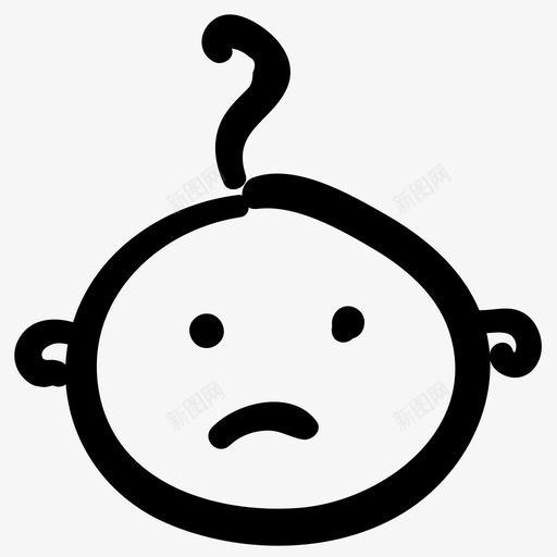 宝贝哭伤心图标svg_新图网 https://ixintu.com 伤心 哭 宝贝 手绘