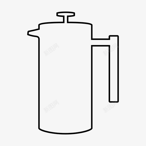 咖啡法式出版社茶图标svg_新图网 https://ixintu.com 咖啡 法式出版社 茶