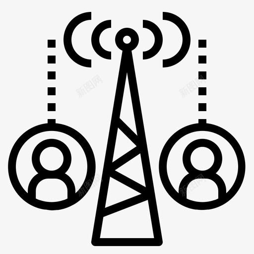 通信连接信号图标svg_新图网 https://ixintu.com 信号 无线 营销管理 连接 通信
