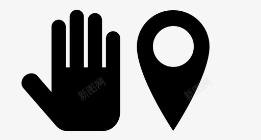 停止位置禁止手图标svg_新图网 https://ixintu.com 停止位置 地图 手 禁止