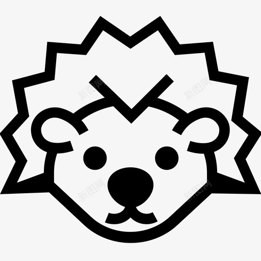 刺猬脸食虫动物豪猪图标svg_新图网 https://ixintu.com 刺猬脸 多刺哺乳动物 豪猪 食虫动物