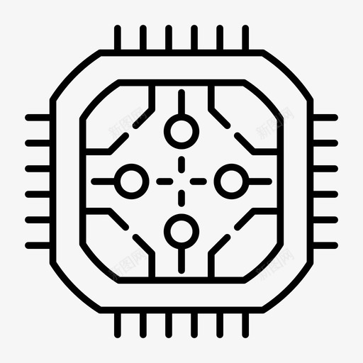 抽象技术电路电子图标svg_新图网 https://ixintu.com 处理器 抽象技术 电子 电路