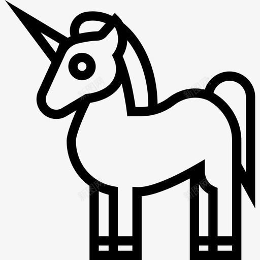 独角兽动物可爱的动物图标svg_新图网 https://ixintu.com 动物 可爱的动物 独角兽