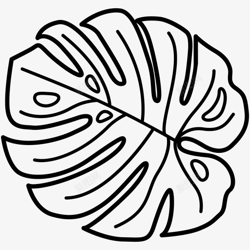 热带叶绿色叶图标svg_新图网 https://ixintu.com 叶 夏季 怪兽叶 棕榈叶 热带叶 绿色