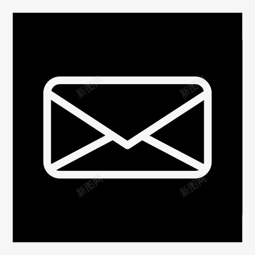 邮件信封实心方形线条图标svg_新图网 https://ixintu.com 信封 实心方形线条图标 邮件