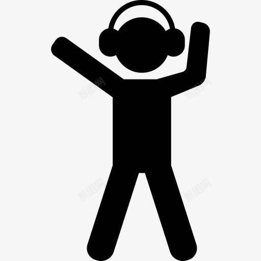 听音乐人动作的人图标svg_新图网 https://ixintu.com 人 动作的人 听音乐