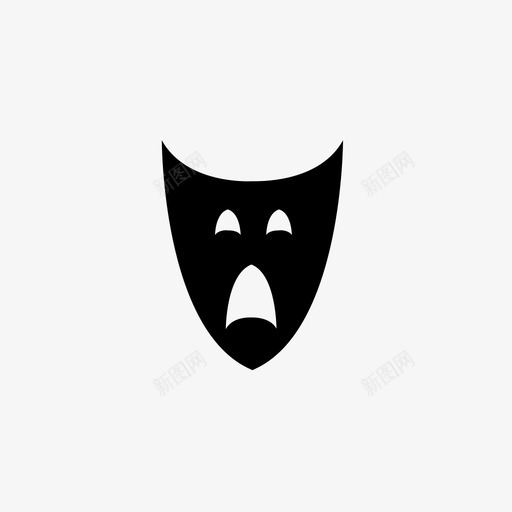 悲伤的面具戏剧图标svg_新图网 https://ixintu.com 悲伤的面具 戏剧