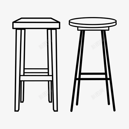 酒吧凳子座位木头图标svg_新图网 https://ixintu.com 座位 木头 酒吧凳子