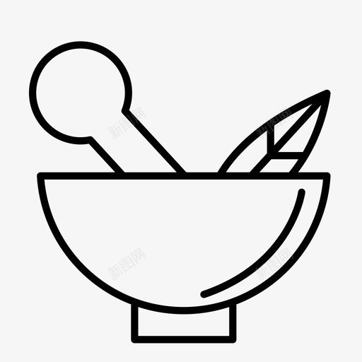 研钵杵草药药房图标svg_新图网 https://ixintu.com spa 女式时装 研钵杵 草药 药房