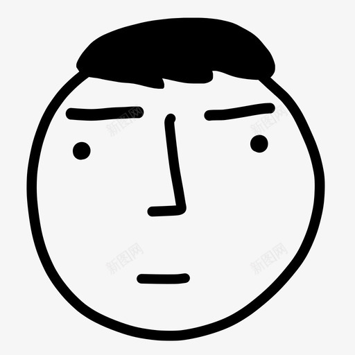 有头发的困惑脸有人手绘图标svg_新图网 https://ixintu.com 人 手绘 有人 有头发的困惑脸 脸和人手绘